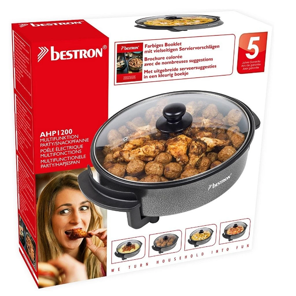 Bestron AHP1200 Elektrische Multifunctionele Party-Hapjespan Zwart 3 Bestron AHP1200 Elektrische Multifunctionele Party-Hapjespan Zwart - Afbeelding 3