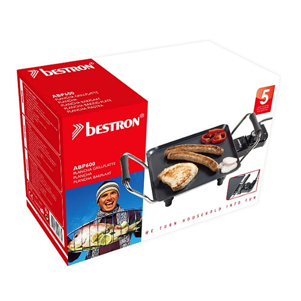 Bestron ABP600 Plancha Bakplaat 1000W Zwart 2 Bestron ABP600 Plancha Bakplaat 1000W Zwart - Afbeelding 2