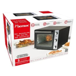 Bestron AOV55 Grill-Bakoven Met Hetelucht + Draaispit 2000W RVS/Zwart 7 Bestron AOV55 Grill-Bakoven Met Hetelucht + Draaispit 2000W RVS/Zwart -Bestron 8712184053810 4