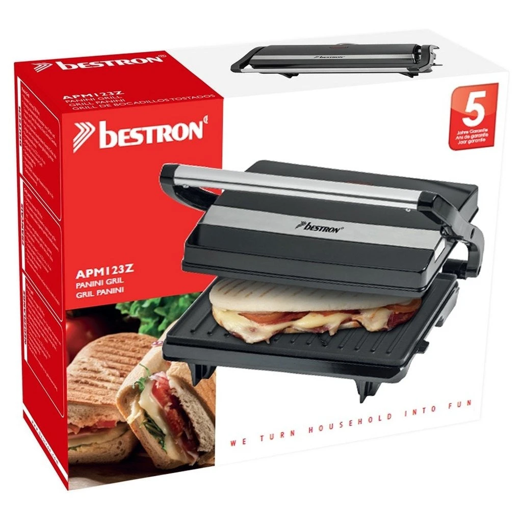 Bestron APM123Z Panini Grill Zwart 5 Bestron APM123Z Panini Grill Zwart - Afbeelding 5