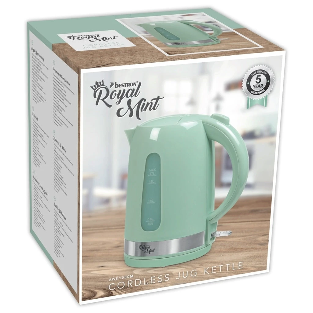 Bestron AWK1000M Waterkoker 1.7L 2200W Mint 6 Bestron AWK1000M Waterkoker 1.7L 2200W Mint - Afbeelding 6