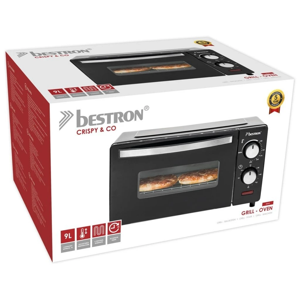 Bestron AOV9 Grill-Bakoven 9L Zwart 3 Bestron AOV9 Grill-Bakoven 9L Zwart - Afbeelding 3