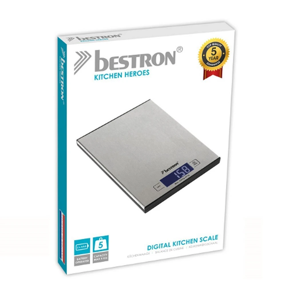 Bestron AKS1000S Digitale Keukenweegschaal RVS 2 Bestron AKS1000S Digitale Keukenweegschaal RVS - Afbeelding 2