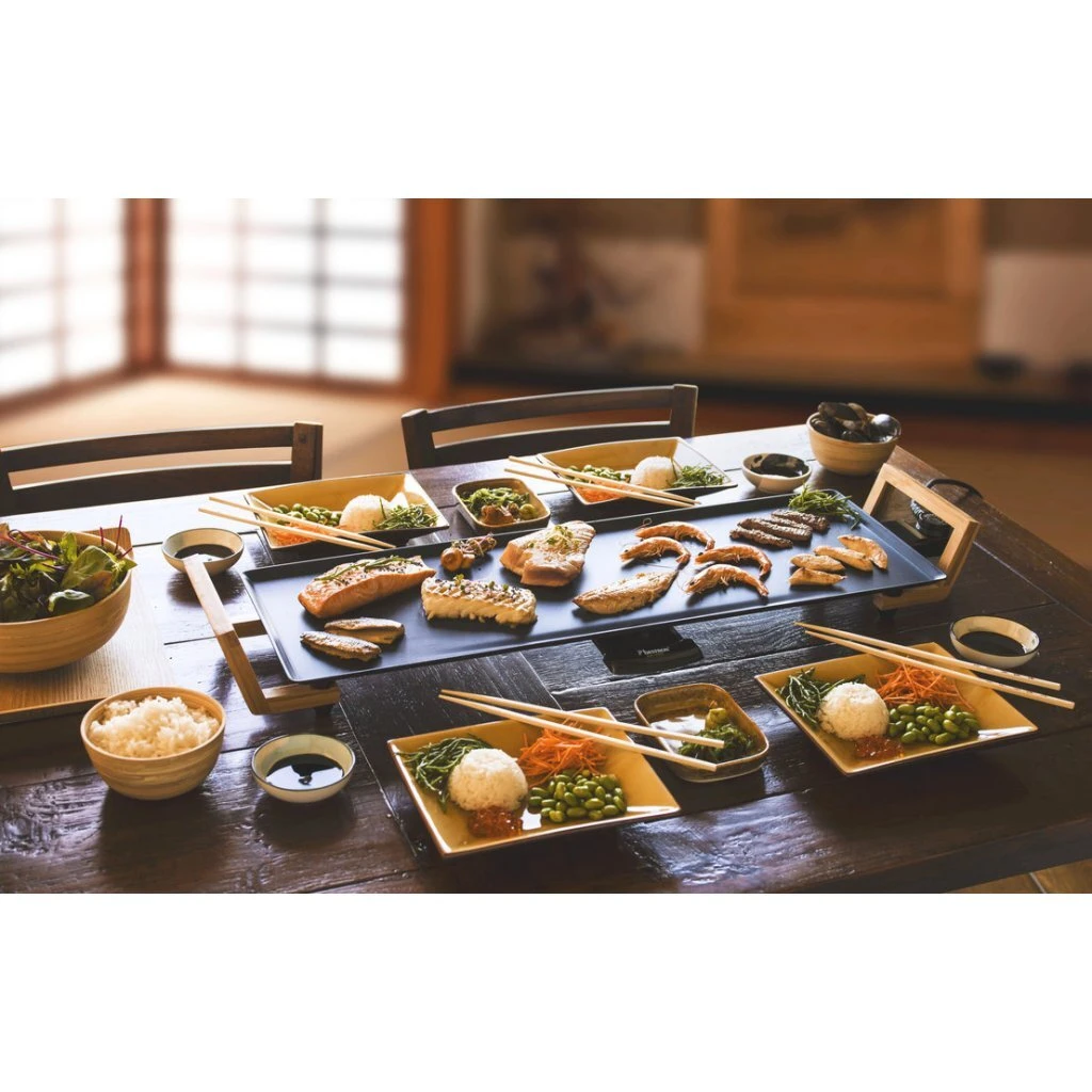 Bestron ABP603BB XL Teppanyaki Grillplaat 70x23 Cm Bamboe/Zwart 4 Bestron ABP603BB XL Teppanyaki Grillplaat 70x23 Cm Bamboe/Zwart - Afbeelding 4