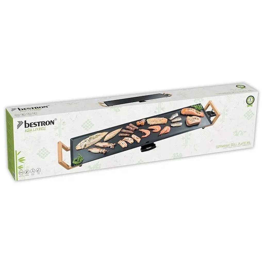 Bestron ABP604BB XXL Teppanyaki Grillplaat 90x23 Cm Bamboe/Zwart 4 Bestron ABP604BB XXL Teppanyaki Grillplaat 90x23 Cm Bamboe/Zwart - Afbeelding 4