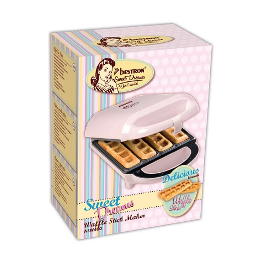 Bestron ASW400 Wafelstick Maker Roze 3 Bestron ASW400 Wafelstick Maker Roze - Afbeelding 3