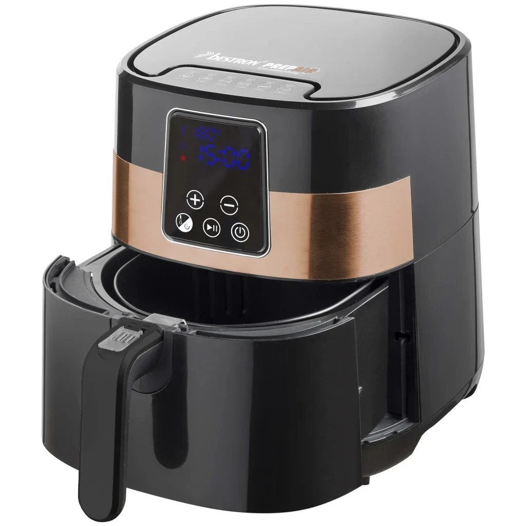 Bestron AAF7003DCO PrepAir Digitale Heteluchtfriteuse 4L 1300W Zwart/Koper 2 Bestron AAF7003DCO PrepAir Digitale Heteluchtfriteuse 4L 1300W Zwart/Koper - Afbeelding 2