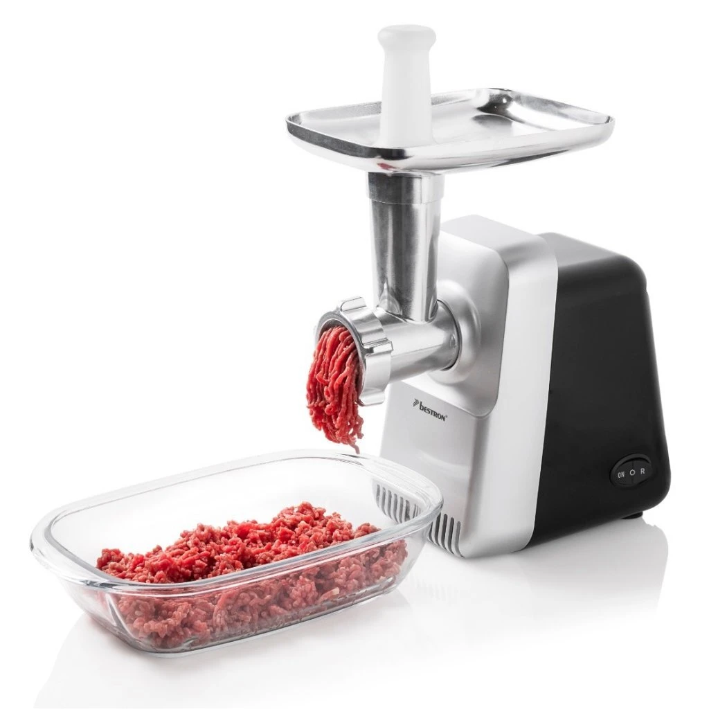 Bestron AMM1300 Elektrische Vleesmolen Zilver/Zwart 1 Bestron AMM1300 Elektrische Vleesmolen Zilver/Zwart