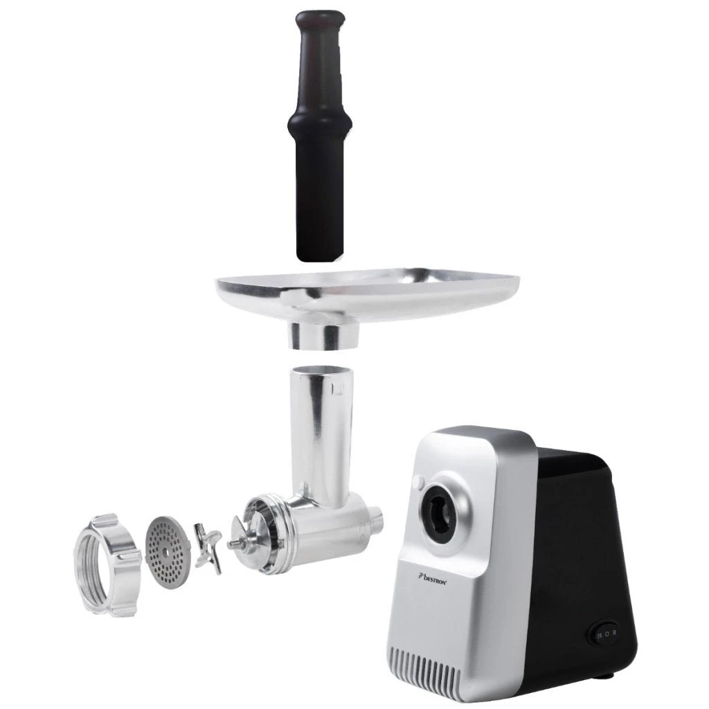 Bestron AMM1300 Elektrische Vleesmolen Zilver/Zwart 2 Bestron AMM1300 Elektrische Vleesmolen Zilver/Zwart - Afbeelding 2