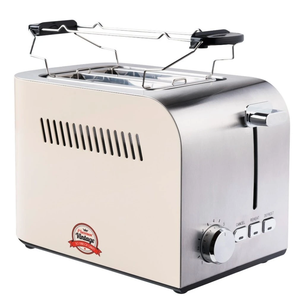 Bestron ATS300RE Broodrooster Wit/RVS 2 Bestron ATS300RE Broodrooster Wit/RVS - Afbeelding 2