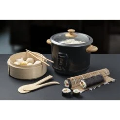 Bestron ARC100BBS Rijstkoker Set Bamboe/Zwart -Bestron 8712184058792 3