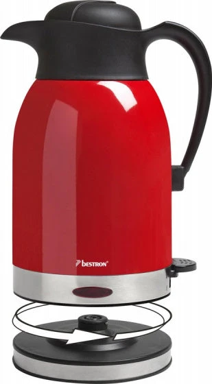 Bestron ATW1600 Snoerloze Waterkoker 1.5L 1600W Rood/RVS 2 Bestron ATW1600 Snoerloze Waterkoker 1.5L 1600W Rood/RVS - Afbeelding 2