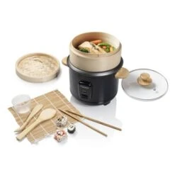Bestron Rijstkoker Met Bamboe Stoom- En Sushiset ARC100BBS 1 L Zwart -Bestron image 11 443329