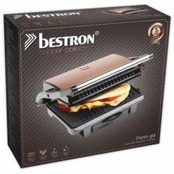 Bestron Panini Grill ASW113CO 1000 W Zwart En Koperkleurig -Bestron image 14 425262
