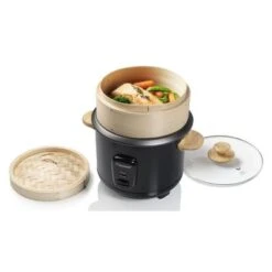 Bestron Rijstkoker Met Bamboe Stoom- En Sushiset ARC100BBS 1 L Zwart -Bestron image 15 443329