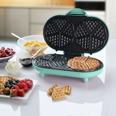 Bestron Wafelijzer ADWM1000M Hartvormig Dubbel 1000 W Mintkleurig 2 Bestron Wafelijzer ADWM1000M Hartvormig Dubbel 1000 W Mintkleurig - Afbeelding 2