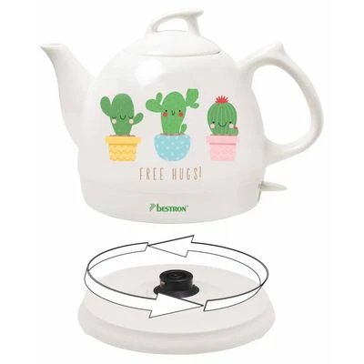 Bestron Waterkoker Keramisch DTP800CA Cactus 0,8 L Wit 2 Bestron Waterkoker Keramisch DTP800CA Cactus 0,8 L Wit - Afbeelding 2