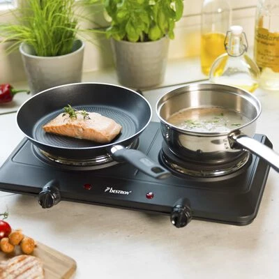 Bestron Kookplaat Dubbel AHP250D 2250 W 2 Bestron Kookplaat Dubbel AHP250D 2250 W - Afbeelding 2