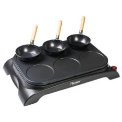Bestron Wok- En Crêpemakerset Voor 6 Personen AWS600 1000 W Zwart