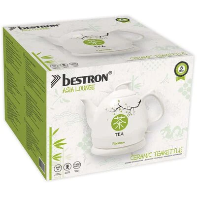 Bestron Waterkoker Asia Lounge DTP800A 0,8 L Keramiek Wit 4 Bestron Waterkoker Asia Lounge DTP800A 0,8 L Keramiek Wit - Afbeelding 4