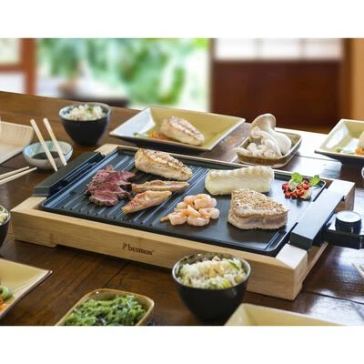 Bestron Bamboegrill AG2000BB 2000 W 47x26 Cm 4 Bestron Bamboegrill AG2000BB 2000 W 47x26 Cm - Afbeelding 4