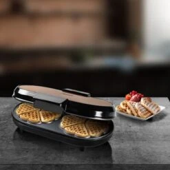 Bestron Wafelijzer ADWM730CO Hartvormig Dubbel 1200 W Zwart En Koper -Bestron image 4 440270