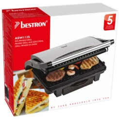 Bestron Panini Grill ASW113S 1000 W Zilver -Bestron image 5 403389