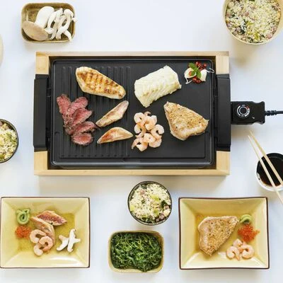 Bestron Bamboegrill AG2000BB 2000 W 47x26 Cm 5 Bestron Bamboegrill AG2000BB 2000 W 47x26 Cm - Afbeelding 5