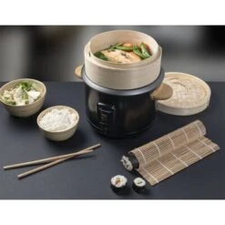 Bestron Rijstkoker Met Bamboe Stoom- En Sushiset ARC100BBS 1 L Zwart -Bestron image 8 443329